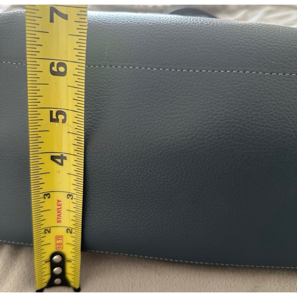 COACH Market Tote Bag Denim Blue W/ Tan Leather Int w/ Silver Hardware #58849 - Picture 7 of 14